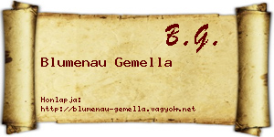 Blumenau Gemella névjegykártya